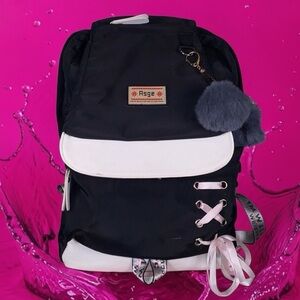 Asge black & white backpack 💝